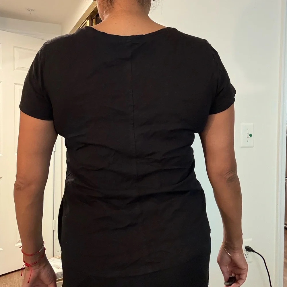 LOFT Vintage Soft scoop neck t-shirt with pocket. Black, size M. - Picture 5 of 6